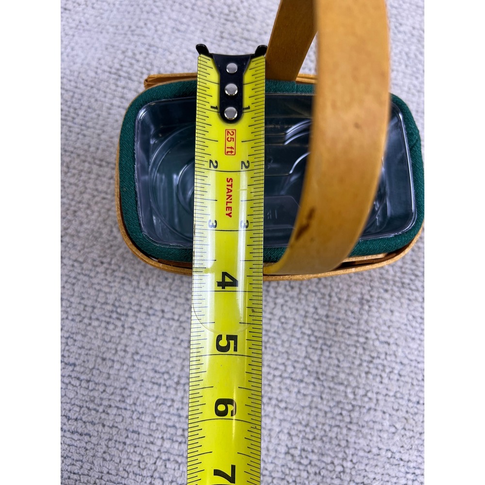Longaberger 2002 Handwoven Miniature Basket Green‎ Liner Plastic Protector USA - Picture 6 of 7